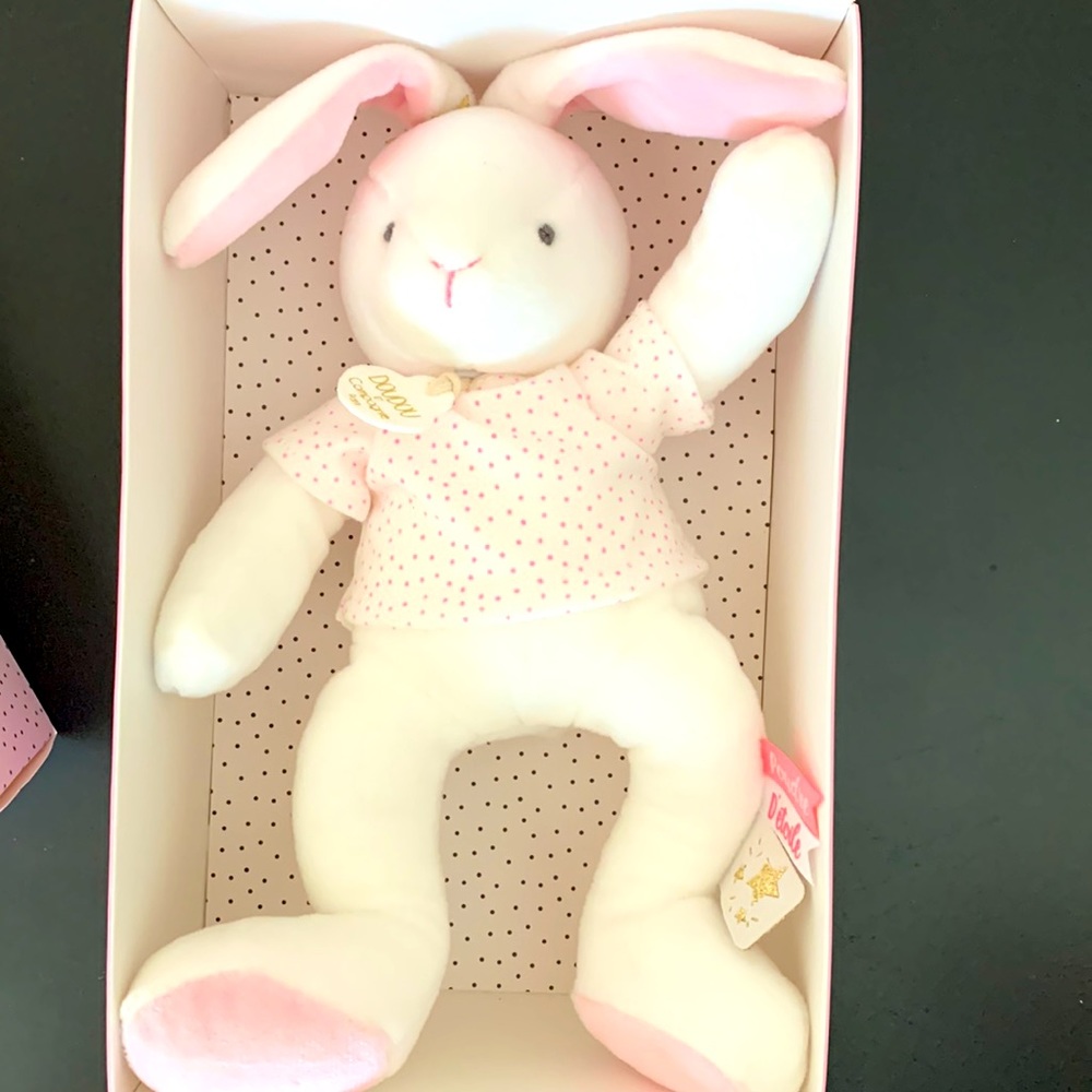 NEW: Doudou et Compagnie Rabbit Star Pink